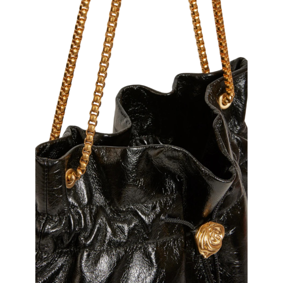 Megoha Elegant Black Drawstring Shoulder Bag