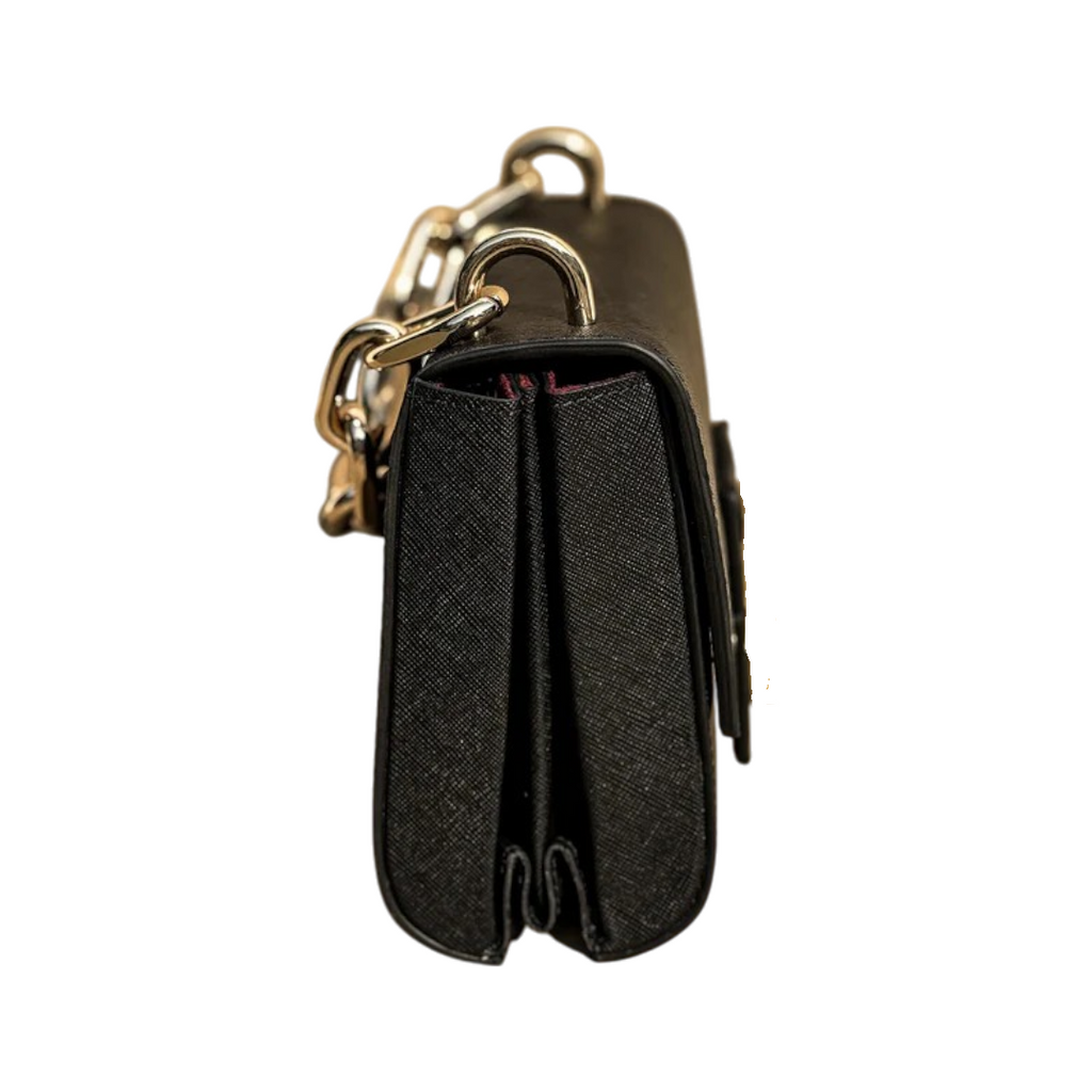 Megoha Classic Black Textured Crossbody Bag