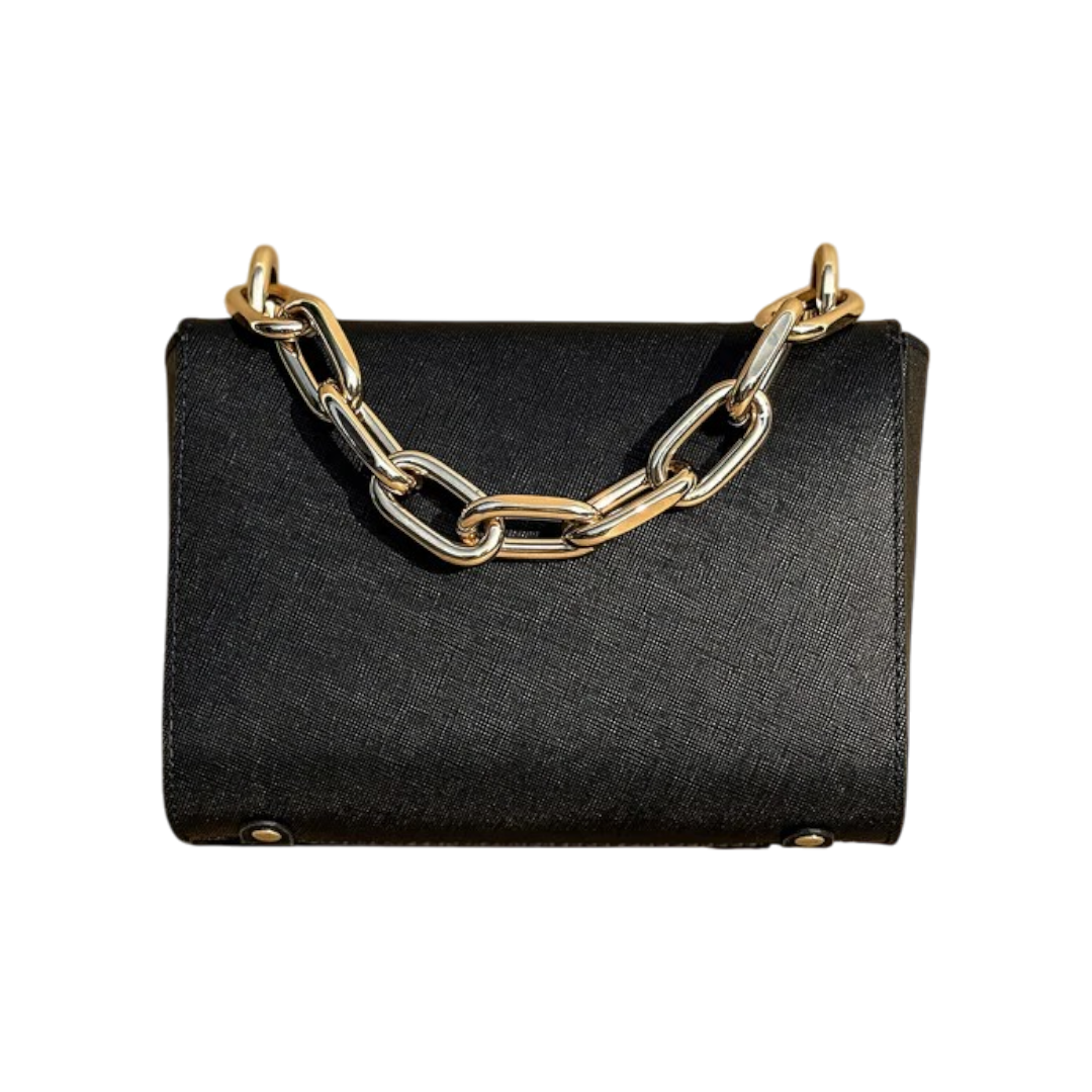 Megoha Classic Black Textured Crossbody Bag